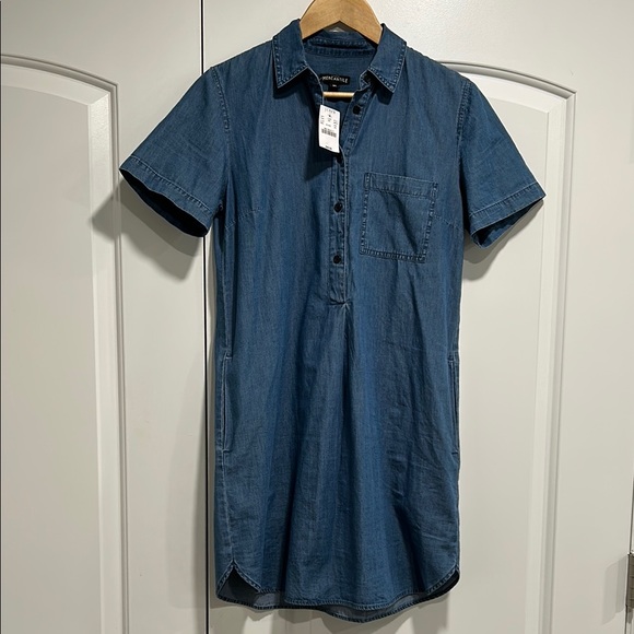NWT - J. CREW MERCHANTILE 100% Cotton Chambray Denim Pocketed Shirt Dress - Picture 7 of 10
